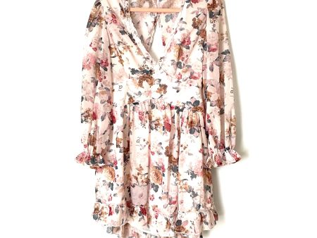 Shein Pink Floral Dress with Exposed Back- Size L on Sale