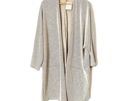 Donni Grey Ribbed Open Cardigan NWT- Size OS Plus Discount