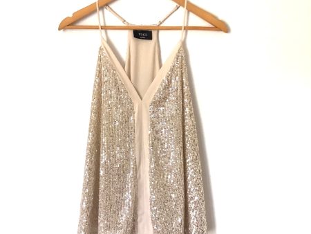 Vici Champagne Sequin Racerback Blouse- Size S Supply