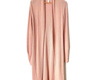 Leith Long Blush Pink Long Cardigan with Side Slits- Size XS For Sale