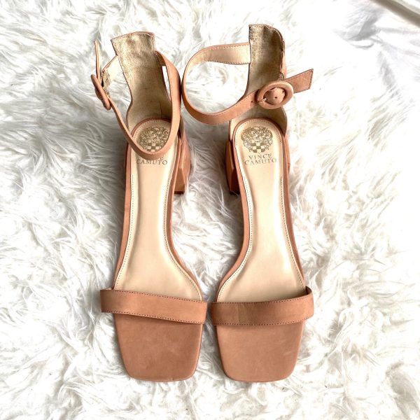 Vince Camuto Nude Ankle Strap Block Heels- Size 11 Fashion