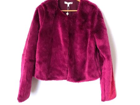 WAYF Magenta Faux Fur Hook and Eye Closure Jacket NWT- Size M (sold out online) Online