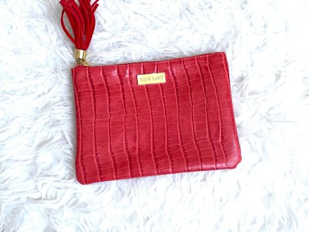 Babe Lash Red Animal Print Small Tassel Clutch Online Sale