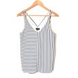 Topshop Navy and White Striped Tank- Size S Online Sale