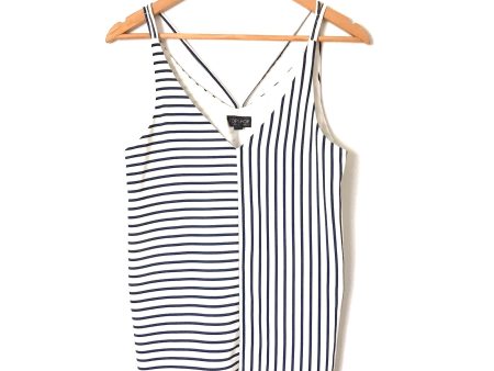 Topshop Navy and White Striped Tank- Size S Online Sale