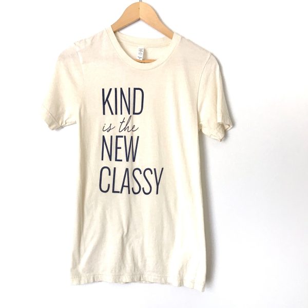 The Light Blonde Cream Tee “Kind is the new classy”- Size XS Fashion