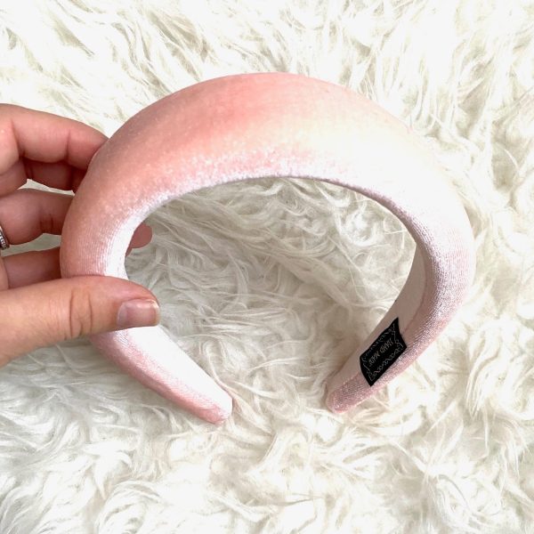 Pink Velvet Padded Headband For Cheap