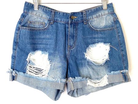 No Brand Distressed Rolled Denim Shorts- Size M (see notes) Online now