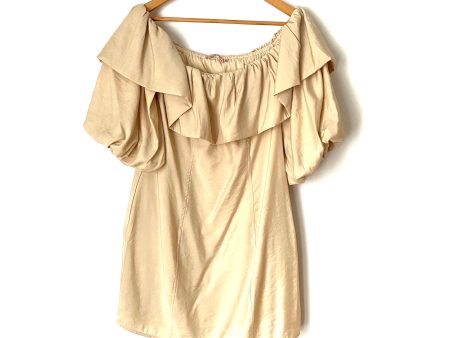 Skylar Rose Beige Off The Shoulder Dress- Size L Online Sale