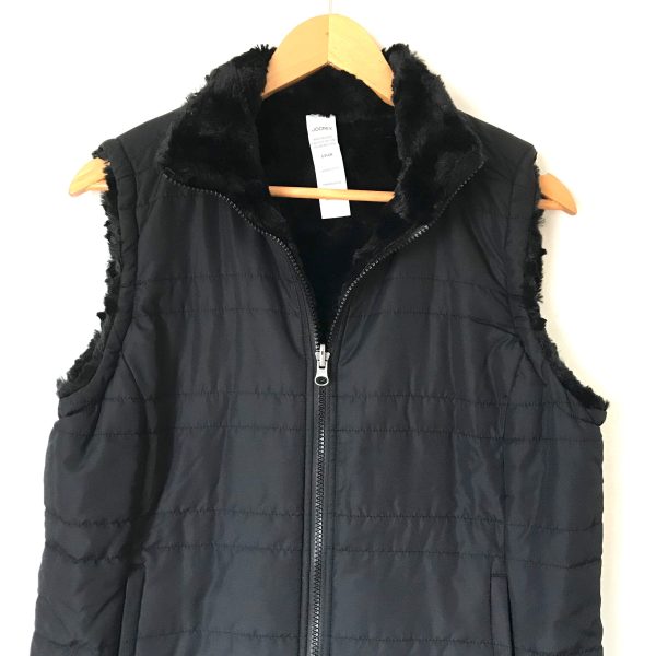 Jockey Black Reversible Faux Fur Vest- Size S Online now