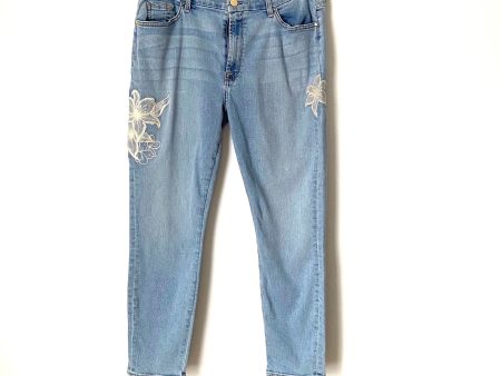 JEN7 By 7 For All Mankind Ankle Skinny Embroidered Floral Jeans- Size 14 (Inseam 25.5 ) For Sale