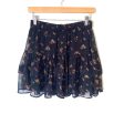 Free People Black Floral Ruffle Mini Skirt- Size S Online