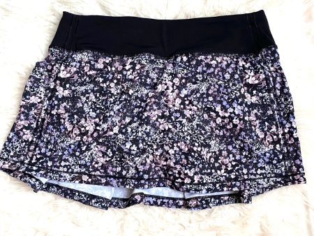 Lululemon Black Floral Skirt with Shorts Underneath- Size 4 (we have matching sports bra) For Sale