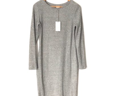 A New Day Grey Ribbed Knit Long Sleeve Dress NWT- Size XS Online Sale