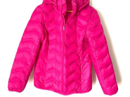 Time & Tru Pink Puffer Jacket with Hood- Size S (4-6) Online