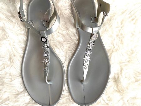 Guess Metallic Addison Flat Sandals- Size 11 on Sale