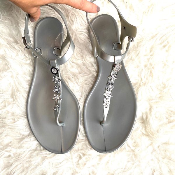 Guess Metallic Addison Flat Sandals- Size 11 on Sale