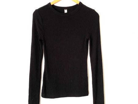 BP Black Ribbed Long Sleeve Top- Size S Online Sale