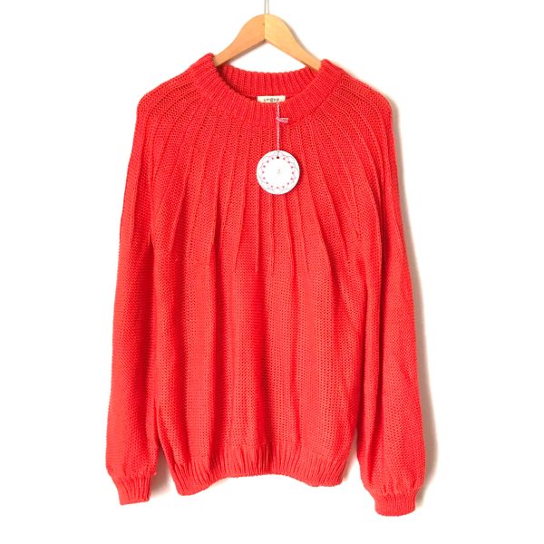 Umgee Coral Puff Sleeve Sweater NWT- Size S Hot on Sale