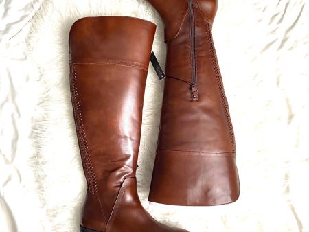 Vince Camuto Brown Leather Wide Calf Boots- Size 8.5 (see notes) Supply