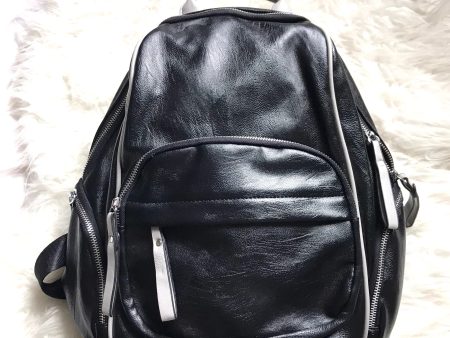 White Rhino Black Leather Backpack Cheap