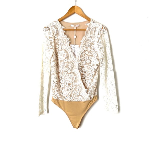 WAYF White Lace Long Sleeve Bodysuit NWT- Size XS For Discount