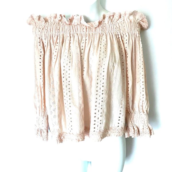 Endless Rose Pink Eyelet Off the Shoulder Blouse- Size S Discount