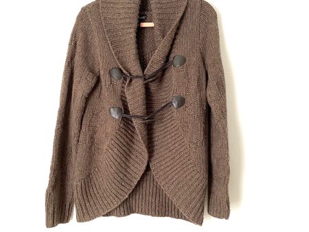 Willi Smith Brown Wool Blend Button Closure Round Hem Cardigan- Size M Hot on Sale