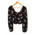 WAYF Black Floral Long Sleeve Crop Top- Size XS Fashion