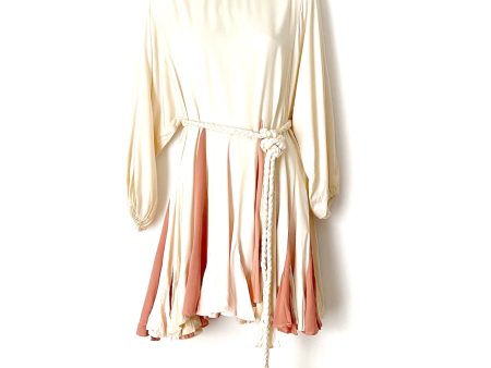 Storia Cream Pink Braided Belt Dress NWT- Size S Fashion