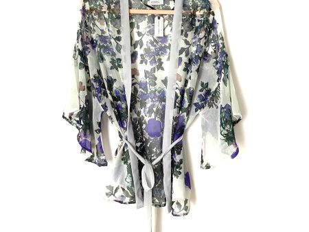 Melrose and Market Light Blue Floral Sheer Kimono NWT- size OS Online