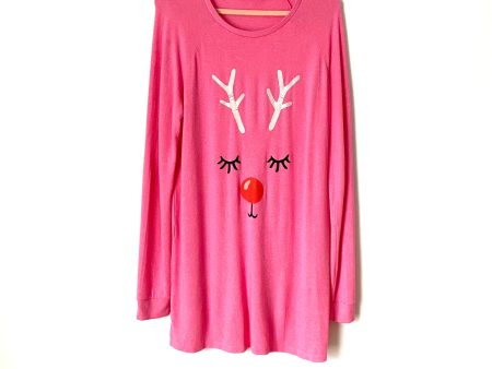 Make + Model Pink Reindeer Night Shirt- Size L on Sale