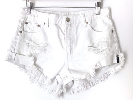 LITZ White Distressed Cut Off Shorts- Size S Supply