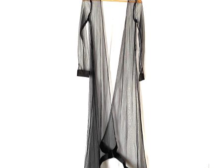 Windsor Black Sheer Mesh Long Duster- Size S Hot on Sale