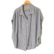 Sundays Two Striped Button Down Short Sleeve Top- Size ~ L Online Hot Sale