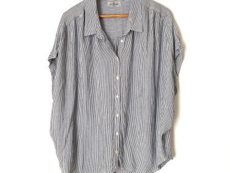 Sundays Two Striped Button Down Short Sleeve Top- Size ~ L Online Hot Sale