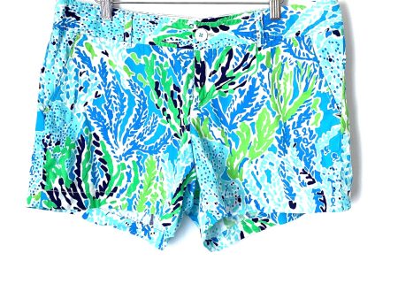 Lilly Pulitzer Blue and Green Patterned Callahan Shorts- Size 12 Discount