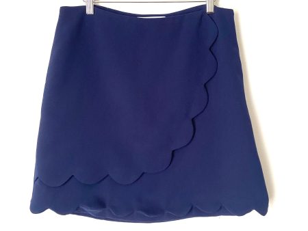 Draper James Navy Faux Wrap Scalloped Skirt- Size 12 (sold out online) Online now