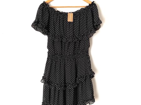 Vestique Black Polka Dot Smocked Waist Dress NWT- Size M Hot on Sale