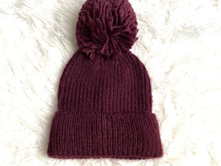 Madden Purple Knit Pom Pom Hat For Sale