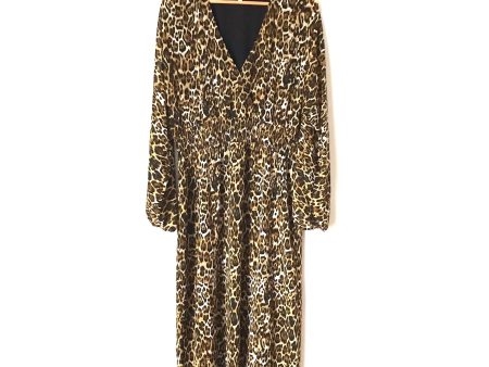 WAYF Leopard Print Long Sleeve Dress- Size XL Cheap