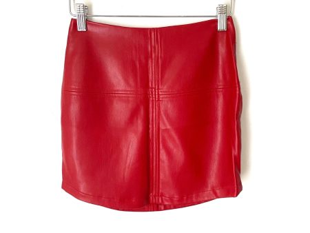 Lulus Red Vegan Leather Mini Skirt- Size XS Discount