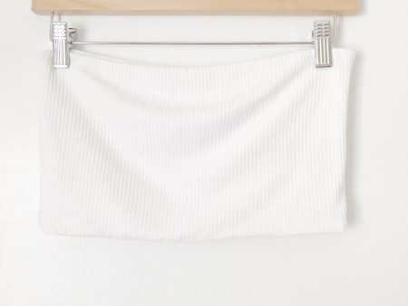 Topshop White Ribbed Cropped Tube Top- Size M For Cheap