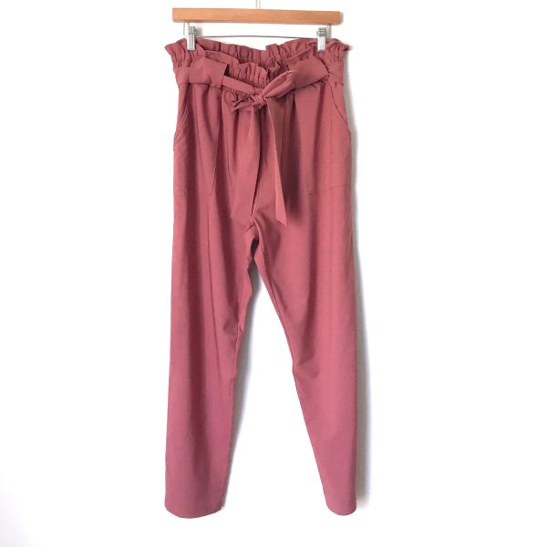 Grace Karin Salmon Pink Paperbag Waist Pants NWT- Size XXL (Inseam 27 ) Online Hot Sale