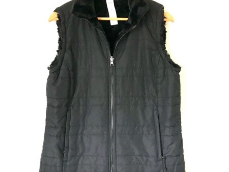 Jockey Black Reversible Faux Fur Vest- Size S Online now