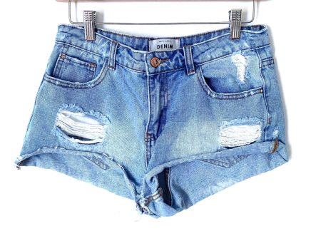 New Look Denim Distressed Shorts- Size 6 on Sale