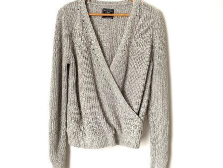 Abercrombie & Fitch Grey Knit Wrap Style Sweater- Size L For Sale