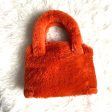 A New Day Burnt Orange Faux Fur Handbag with Detachable Crossbody Strap NWT Cheap