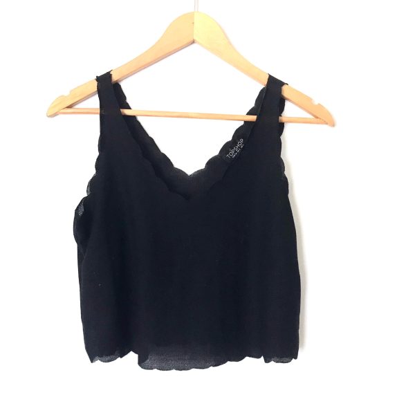 TOPSHOP Black Scalloped Edge Crop Top Tank- Size 2 Discount