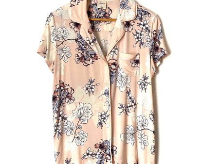 Soma Soft Pink Floral Pajama Button Up Top- Size S (we have matching pants) Online now